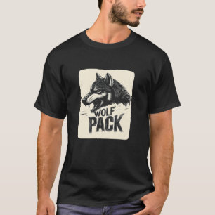 T-shirt Tenue de loup naturel cool avec discours de meute