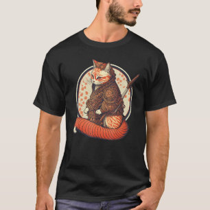 T-shirt Tenue de samouraï japonais vintage pour chaton