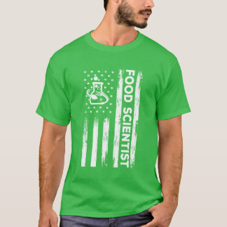 T-shirt Tenue de scientifique alimentaire avec drapeau amé