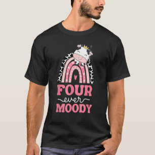 T-shirt Tenue de vache imprimée pour 4e anniversaire Four