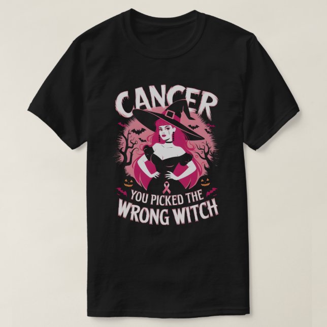 T-shirt tenue du mois de sensibilisation au cancer, sorciè (Design devant)