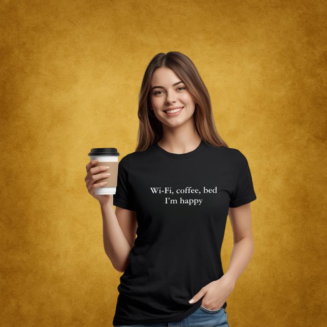 T-shirt tenue esthétique citation Wi-Fi, café, lit – heure (Créateur téléchargé)