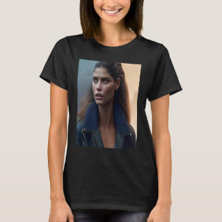 T-shirt Tenue Femme Inspiration Collier Or Regard Cheveux 