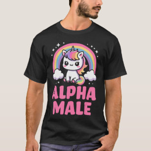 T-shirt Tenue homme ironie drôle Licorne mignonne Alpha mâ