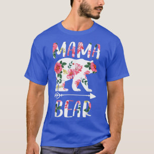 T-shirt Tenues de famille assorties Floral Bear, maman drô