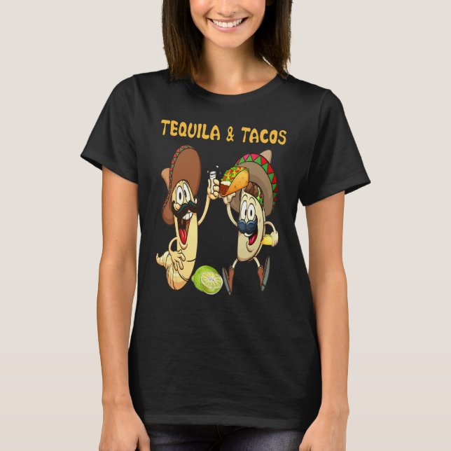 T-shirt Tequila And Tacos Patron Tequila Mens Tequila Haku (Devant)