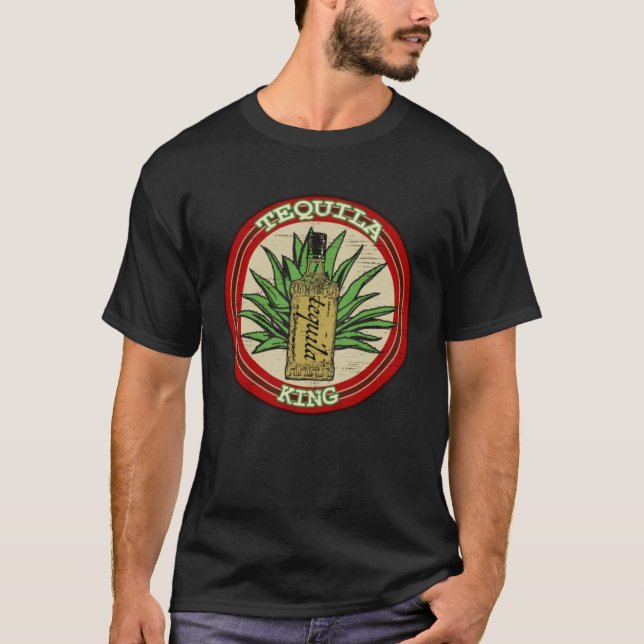T-shirt Tequila King Cool Tequila Bouteille Agave désoeuvr (Devant)