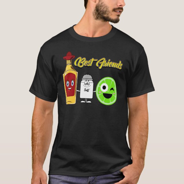 T-shirt Tequila Lime Salt Meilleur Ami Mexicain Boire À Ci (Devant)
