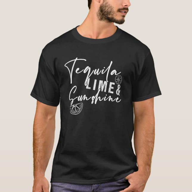 T-shirt Tequila Lime & Sunshine Faire des souvenirs mode V (Devant)