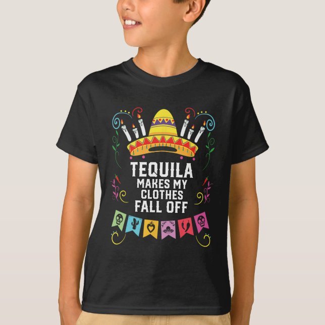 T-shirt Tequila Met Mes Vêtements Tomber Du Tequil Alcooli (Devant)