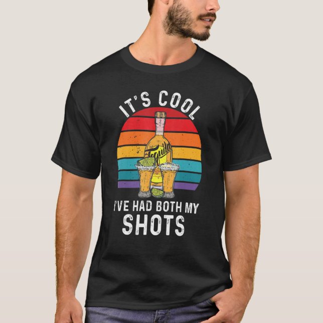 T-shirt Tequila vacciné avec deux shots (Devant)