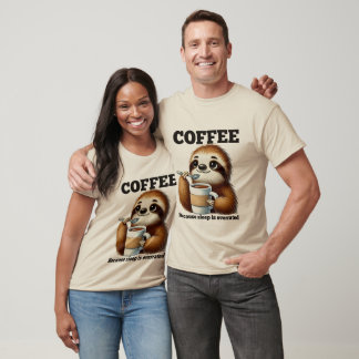 T-shirt Terme café amusant art unisex highland paresse