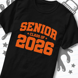 T-shirt Terme supérieur de 2026 Diplômé Orange Gras