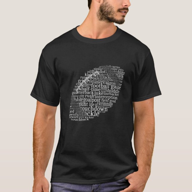 T-shirt Termes de football Motivation Wordcloud Word Cloud (Devant)