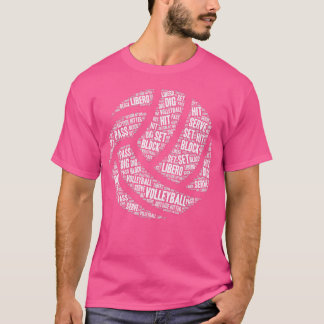T-shirt Termes Volleyball Motivation Motivation Mot Cloud