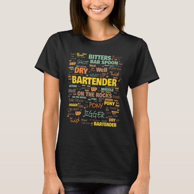 T-shirt Terminologie des barmans Termes couramment utilisé (Devant)