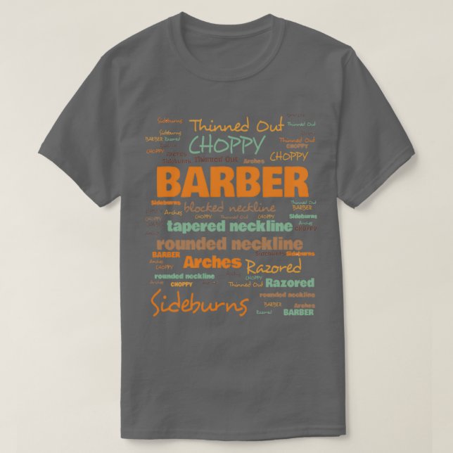 T-shirt Terminologie du barbier Termes de barbier couramme (Design devant)