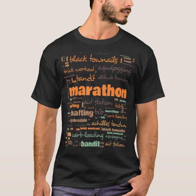T-shirt Terminologie du marathon Termes couramment utilisé (Devant)