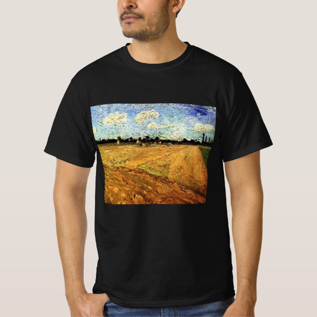 T-shirt Terrain coulé (les Furrows) par Vincent van Gogh (Devant)