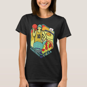 T-shirt Terrain de Basketball Pizza Pâtes Italiennes pour