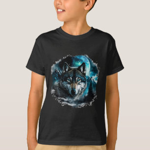 T-shirt Terrain de chasse au loup gris Forêt de lune de gl