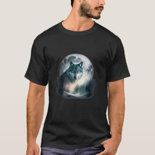 T-shirt Terrain de chasse au loup gris Galaxie de la forêt