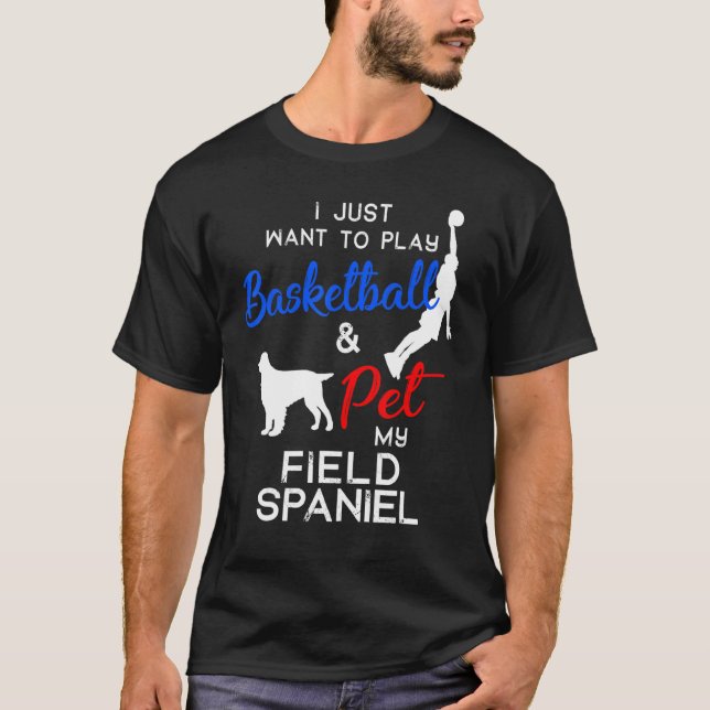 T-shirt Terrain Spaniel Funny Basketball Chien propriétair (Devant)
