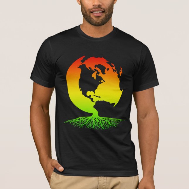 T-shirt Terre avec des racines de Rasta (Devant)