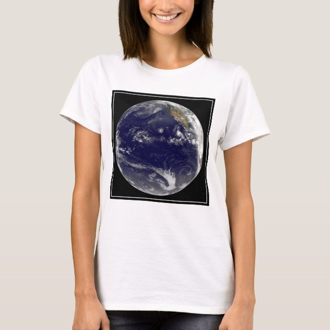 T-shirt Terre Avec Trois Cyclones Tropicaux Dans Le Pacifi (Devant)