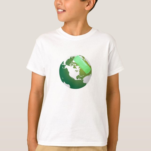 T-shirt Terre bordée verte (Devant)