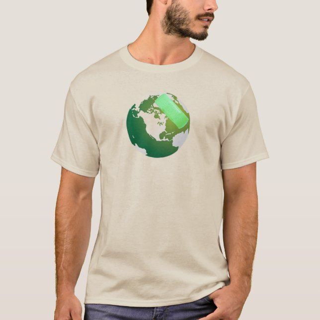 T-shirt Terre bordée verte (Devant)