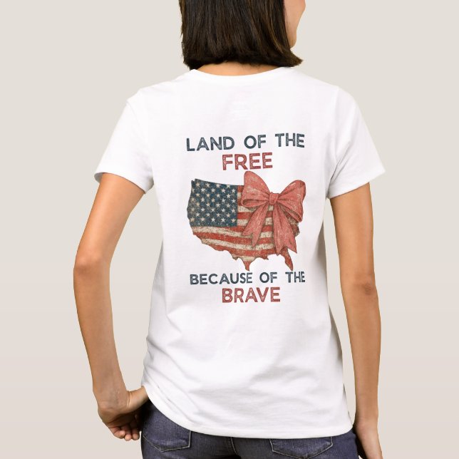 T-shirt Terre de la Chemise Libre | Patriotique USA Bow Te (Dos)