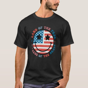T-shirt Terre De La Liberté À Cause De La Brave 4 juillet