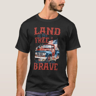 T-shirt Terre De La Liberté À Cause Du Brave Drapeau Améri