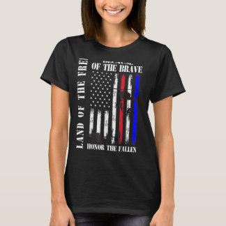 T-shirt Terre De La Liberté En Raison Du Brave Pour Vétéra