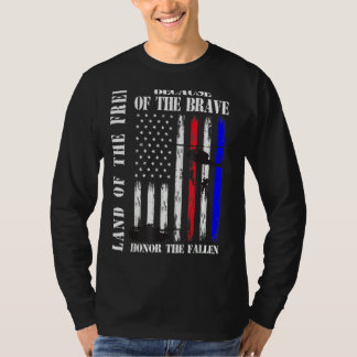T-shirt Terre De La Liberté En Raison Du Brave Pour Vétéra
