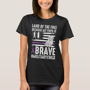 T-shirt Terre De La Liberté Parce Que Mon Papa Brave Fière