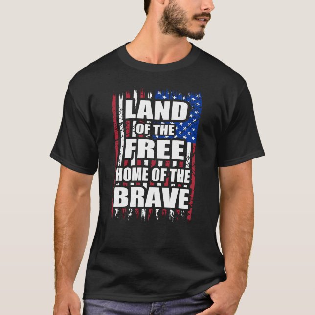 T-shirt Terre de la maison libre du Brave drapeau jour 14  (Devant)