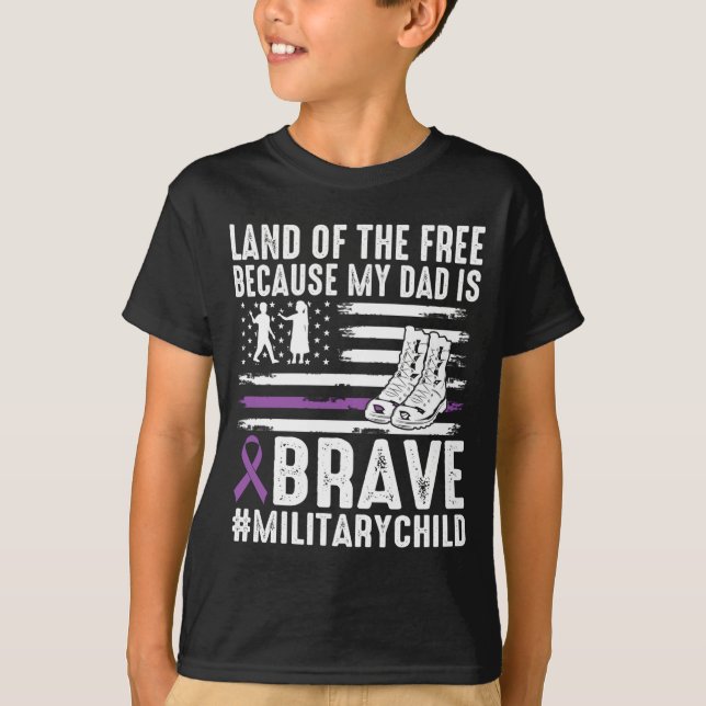 T-shirt Terre de l'enfant de militaire courageux fier parc (Devant)