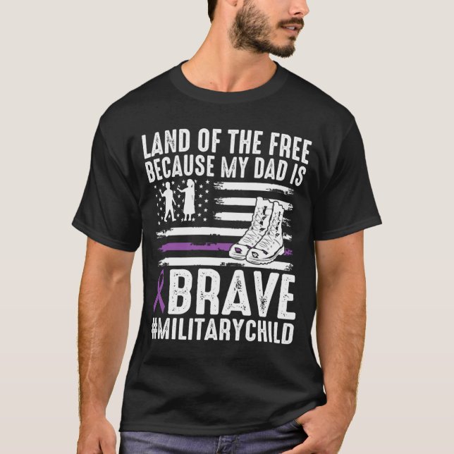 T-shirt Terre de l'enfant militaire courageux fier parce q (Devant)