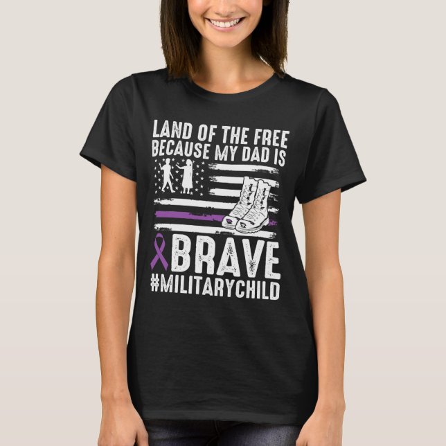 T-shirt Terre de l'enfant militaire courageux fier parce q (Devant)