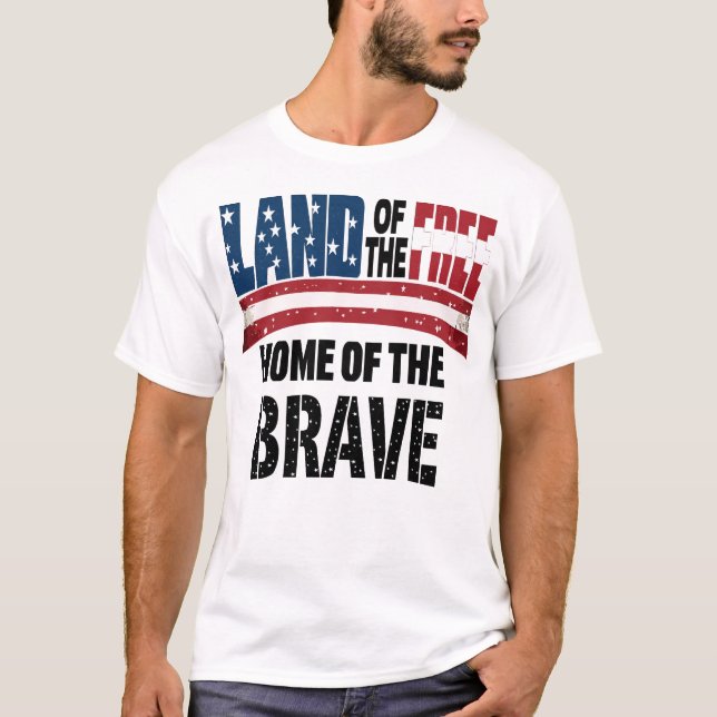 T-shirt Terre de libres, demeure des braves (Devant)