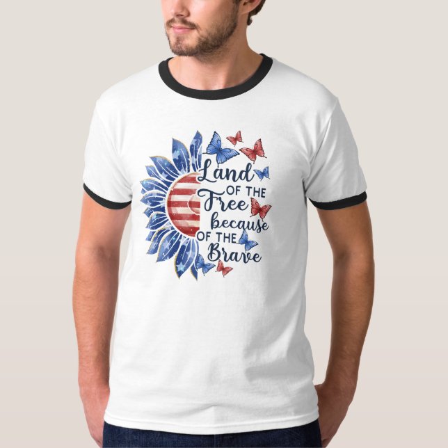 T-shirt Terre de libres grâce aux braves (Devant)