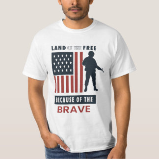 T-shirt Terre de libres grâce aux braves patriotiques