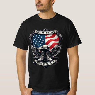 T-shirt Terre des Libres à cause du courageux patriotique