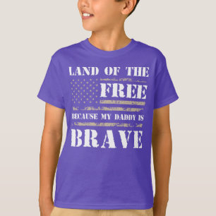 T-shirt Terre Des Libres Parce Que Mon Papa Est Courageux