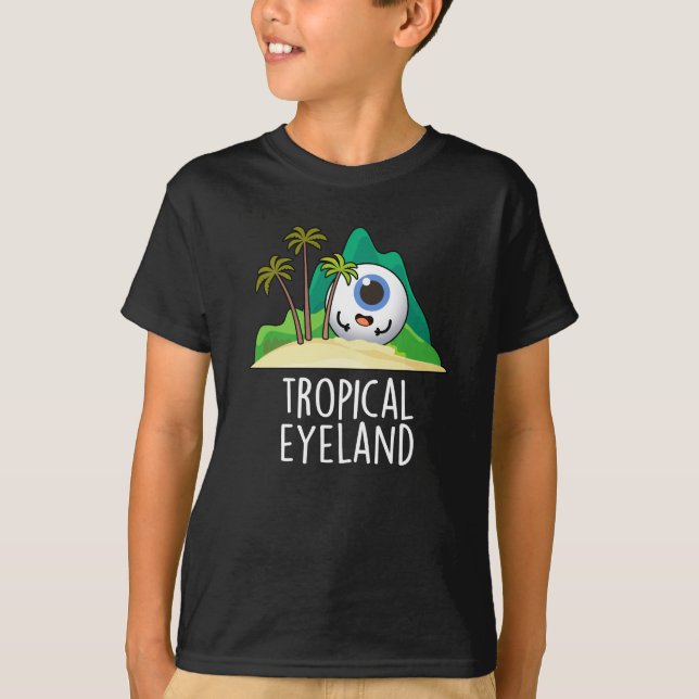 T-shirt Terre des yeux tropicaux Amusante île de jeu de mo (Devant)