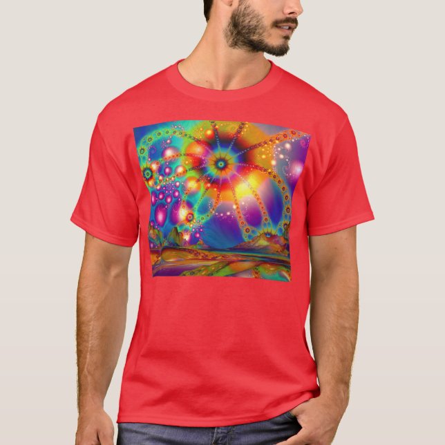 T-shirt Terre d'illuminations psychédéliques (Devant)