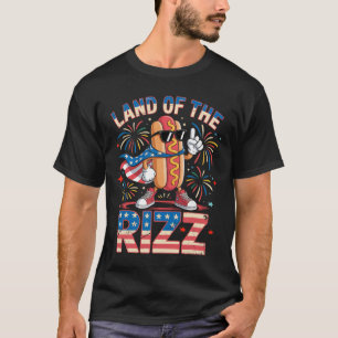 T-shirt Terre du hot-dog Rizz drôle 4 juillet Américain