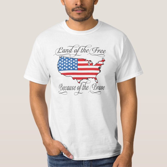 T-shirt Terre du libre en raison des USA patriotiques (Devant)